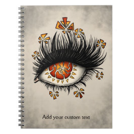 Raar oog van Lava digitale kunst aangepaste tekst Notitieboek