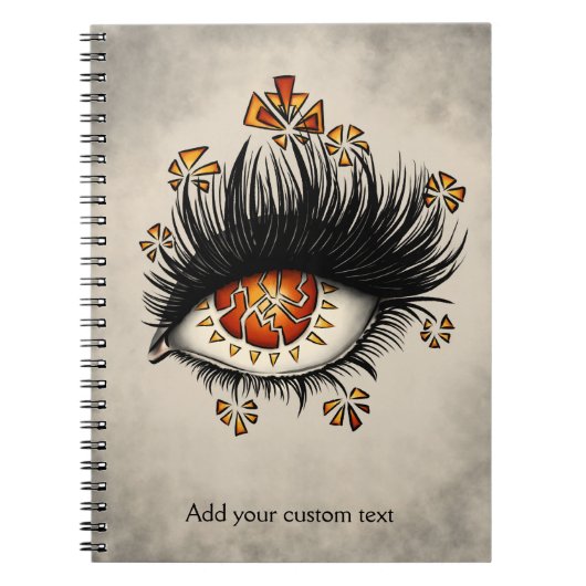 Raar oog van Lava digitale kunst aangepaste tekst Notitieboek (Voorkant)