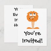 raar oranje furry monster kaart (Voorkant / Achterkant)