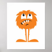 raar oranje furry monster poster (Voorkant)