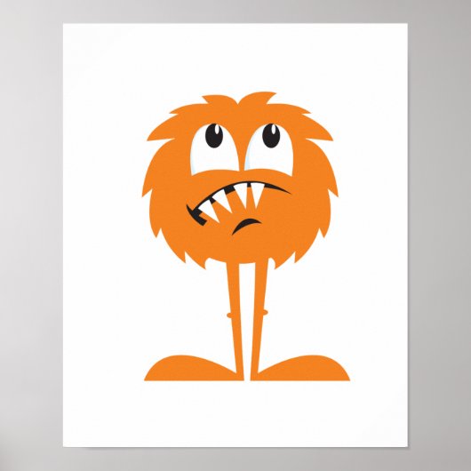 raar oranje furry monster poster (Voorkant)