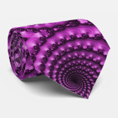 raar paars-spiraalfractaal-patroon stropdas (Opgerold)