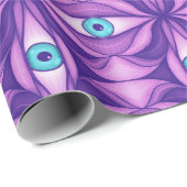 Raar Paarse oogpatroon Cadeaupapier (Rol Hoek)