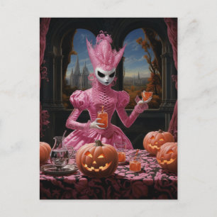 Raar roze Halloween Person Briefkaart
