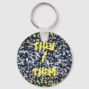 Raar Schattig Retro Boho Bloemige Pangender Pride Sleutelhanger