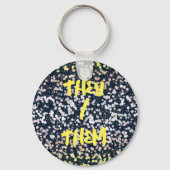 Raar Schattig Retro Boho Bloemige Pangender Pride Sleutelhanger (Achterkant)