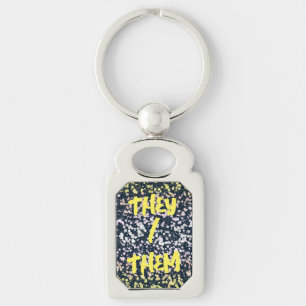 Raar Schattig Retro Boho Bloemige Pangender Pride Sleutelhanger