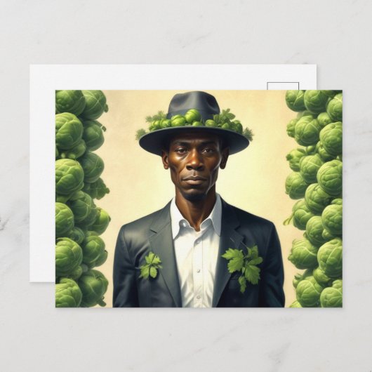 raar spruiten Man Briefkaart (Voorkant / Achterkant)