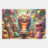 Raar verjaardagsfeestje inpakpapier vel (Voorkant 2)