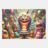 Raar verjaardagsfeestje inpakpapier vel (Voorkant)