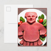 Raar Vlees Man op Platter Briefkaart (Voorkant / Achterkant)