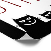 "RAAR" Zwarte Kat Abstract Poster (Hoek)