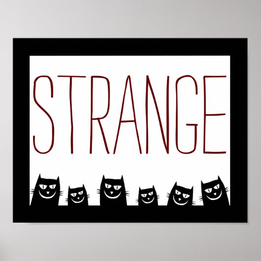 "RAAR" Zwarte Kat Abstract Poster (Voorkant)