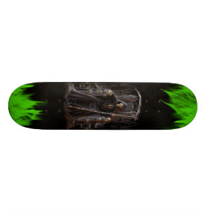 Raas Reaper skateboard met groene ontvlammen