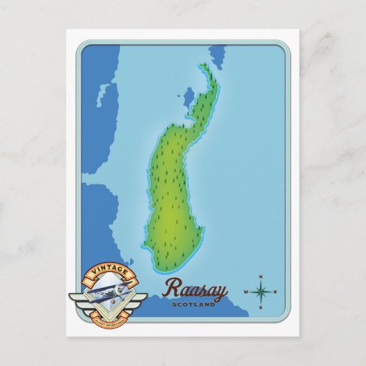 Raasay Schotland kaart (Voorkant)