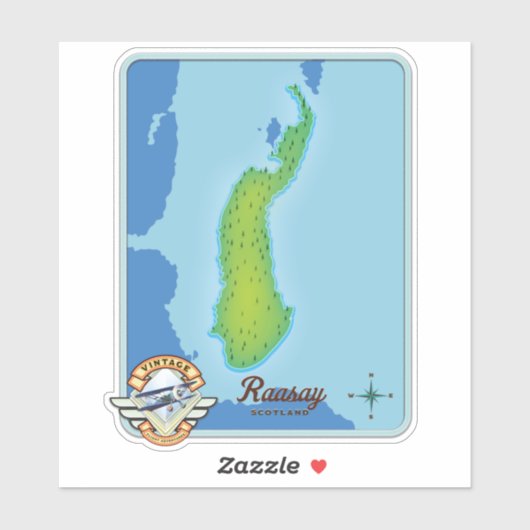 Raasay Schotland kaart Sticker (Vel)