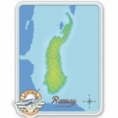 Raasay Schotland kaart Sticker (Voorkant)