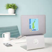 Raasay Schotland kaart Sticker (Laptop op bureau)