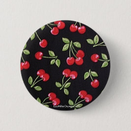 rab billy Rockabilly Red Cherries op Black Gifts Ronde Button 5,7 Cm