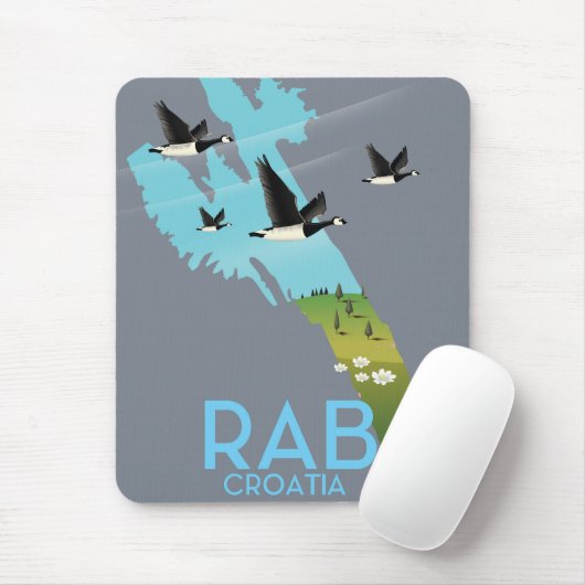 Rab Coratia  stijlkaart Muismat (Met muis)