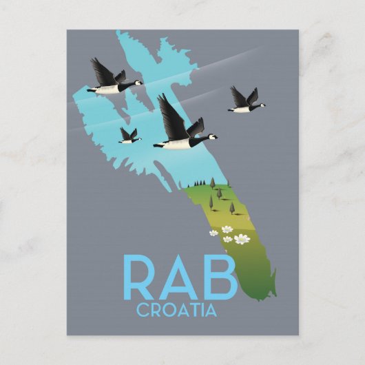 Rab Coratia vintage stijl kaart (Voorkant)