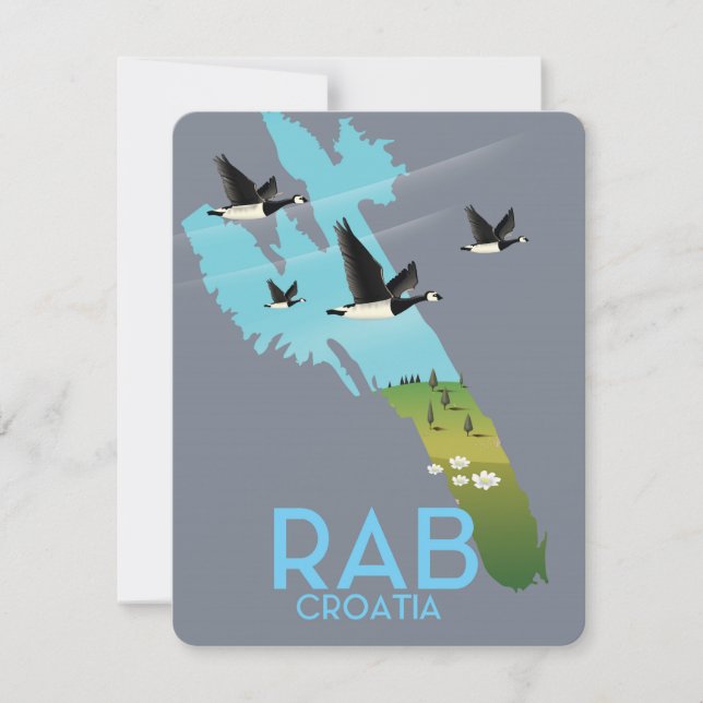 Rab Coratia vintage stijl kaart (Voorkant)
