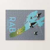 Rab Coratia vintage stijl kaart Legpuzzel (Horizontaal)