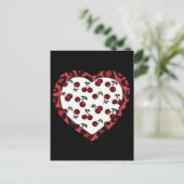 RAB-kersen Leopard Print Heart Rockabilly Briefkaart (Staand voorkant)