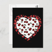 RAB-kersen Leopard Print Heart Rockabilly Briefkaart (Voorkant / Achterkant)