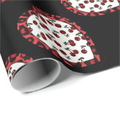 RAB-kersen Leopard Print Heart Rockabilly Cadeaupapier (Rol Hoek)