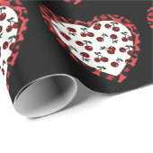 RAB-kersen Leopard Print Heart Rockabilly Cadeaupapier (Rol Hoek)