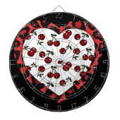 RAB-kersen Leopard Print Heart Rockabilly Dartbord (Voorkant)