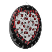 RAB-kersen Leopard Print Heart Rockabilly Dartbord (Voorkant Links)