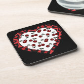 RAB-kersen Leopard Print Heart Rockabilly Drankjes Onderzetter (Linkerzijde)