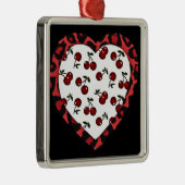 RAB-kersen Leopard Print Heart Rockabilly Metalen Ornament (Rechts)