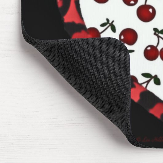 RAB-kersen Leopard Print Heart Rockabilly Muismat (Hoek)