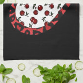 RAB-kersen Leopard Print Heart Rockabilly Theedoek (Gevouwen)