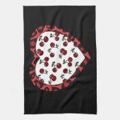 RAB-kersen Leopard Print Heart Rockabilly Theedoek (Verticaal)