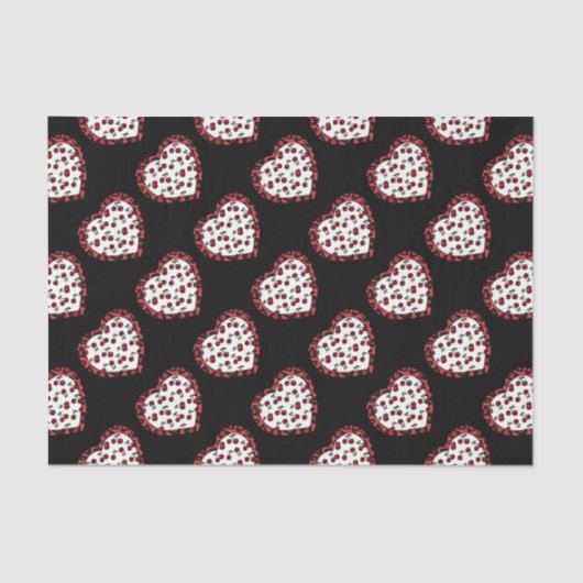 RAB-kersen Leopard Print Heart Rockabilly Tissuepapier (Voorkant)