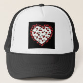 RAB-kersen Leopard Print Heart Rockabilly Trucker Pet (Voorkant)