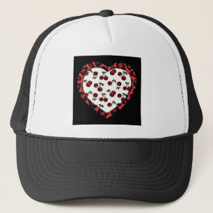 RAB-kersen Leopard Print Heart Rockabilly Trucker Pet