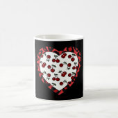 RAB kersen Luipaardprint Hart Rockabilly Koffiemok (Center)
