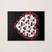 RAB kersen Luipaardprint Hart Rockabilly Legpuzzel (Horizontaal)