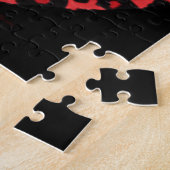 RAB kersen Luipaardprint Hart Rockabilly Legpuzzel (Zijkant)