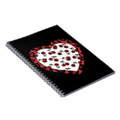 RAB kersen Luipaardprint Hart Rockabilly Notitieboek (Rechterzijde)