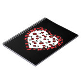 RAB kersen Luipaardprint Hart Rockabilly Notitieboek (Linkerzijde)