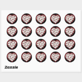 RAB kersen Luipaardprint Hart Rockabilly Ronde Sticker (Vel)