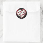 RAB kersen Luipaardprint Hart Rockabilly Ronde Sticker (Tas)