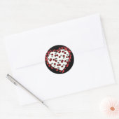 RAB kersen Luipaardprint Hart Rockabilly Ronde Sticker (Envelop)
