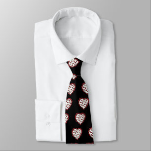 RAB kersen Luipaardprint Hart Rockabilly Stropdas